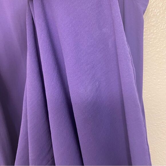 EILEEN FISHER 100% Silk Georgette maxi sleeveless Dress purple oversized S - Picture 8 of 14